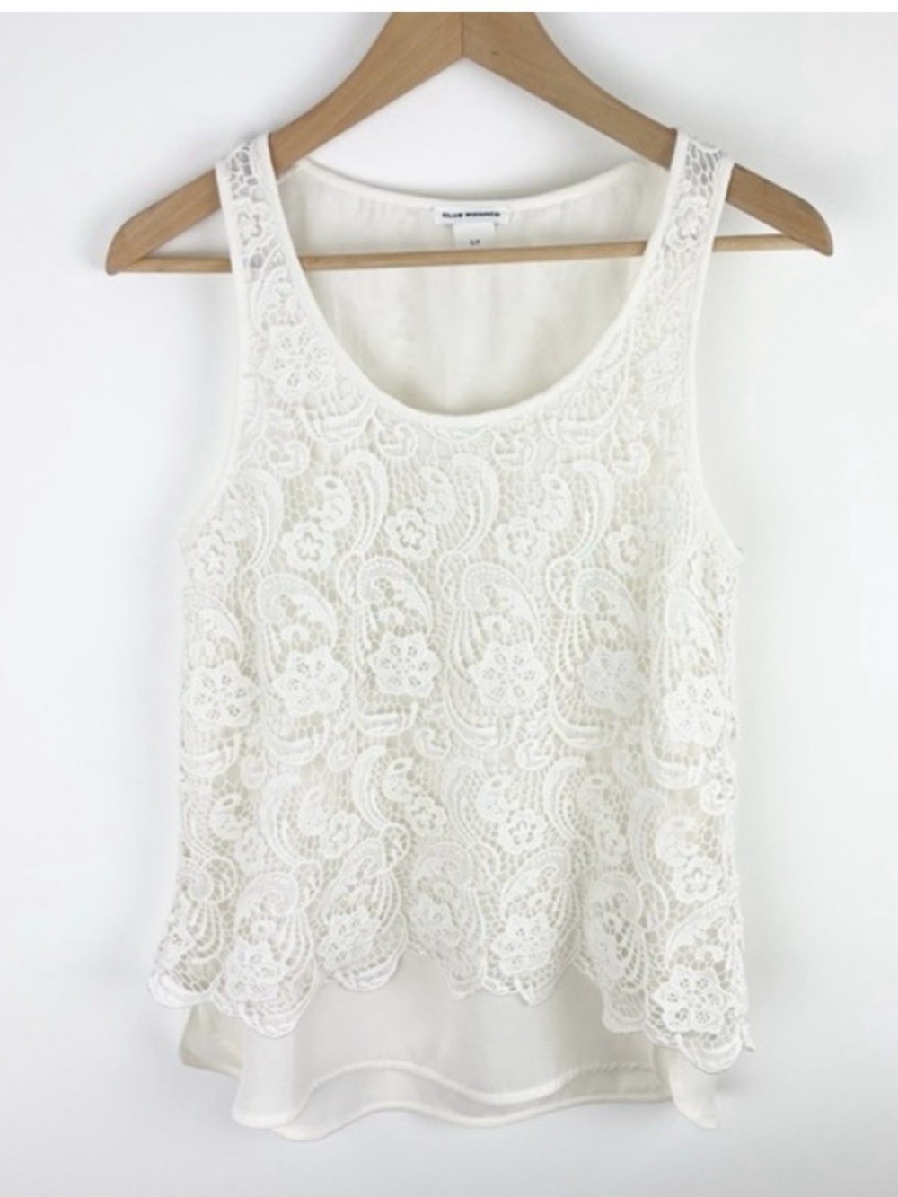 Club Monaco Lace Overlay Top